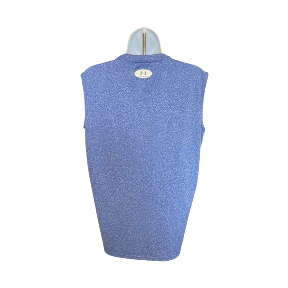 Under Armour HeatGear Fitted Sleeveless Tank Top Blue LG Athletisure Gym - Picture 3 of 9